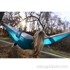 Equip 1-Person Durable Nylon Portable Hammock for Camping, Hiking, Backpacking, Travel, Includes Hanging Kit, Navy/Grey 556740549